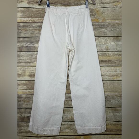 Jesse Kamm Sailor pants cream wide leg canvas XXS - Picture 3 of 9